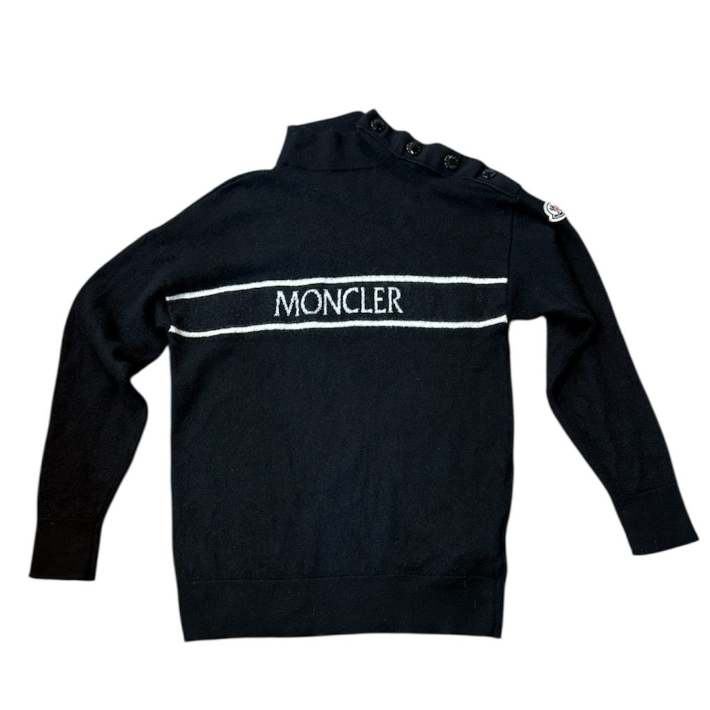Moncler Collo Alto Tricot T-Neck Wool Sweater Size Large See Measurement’s